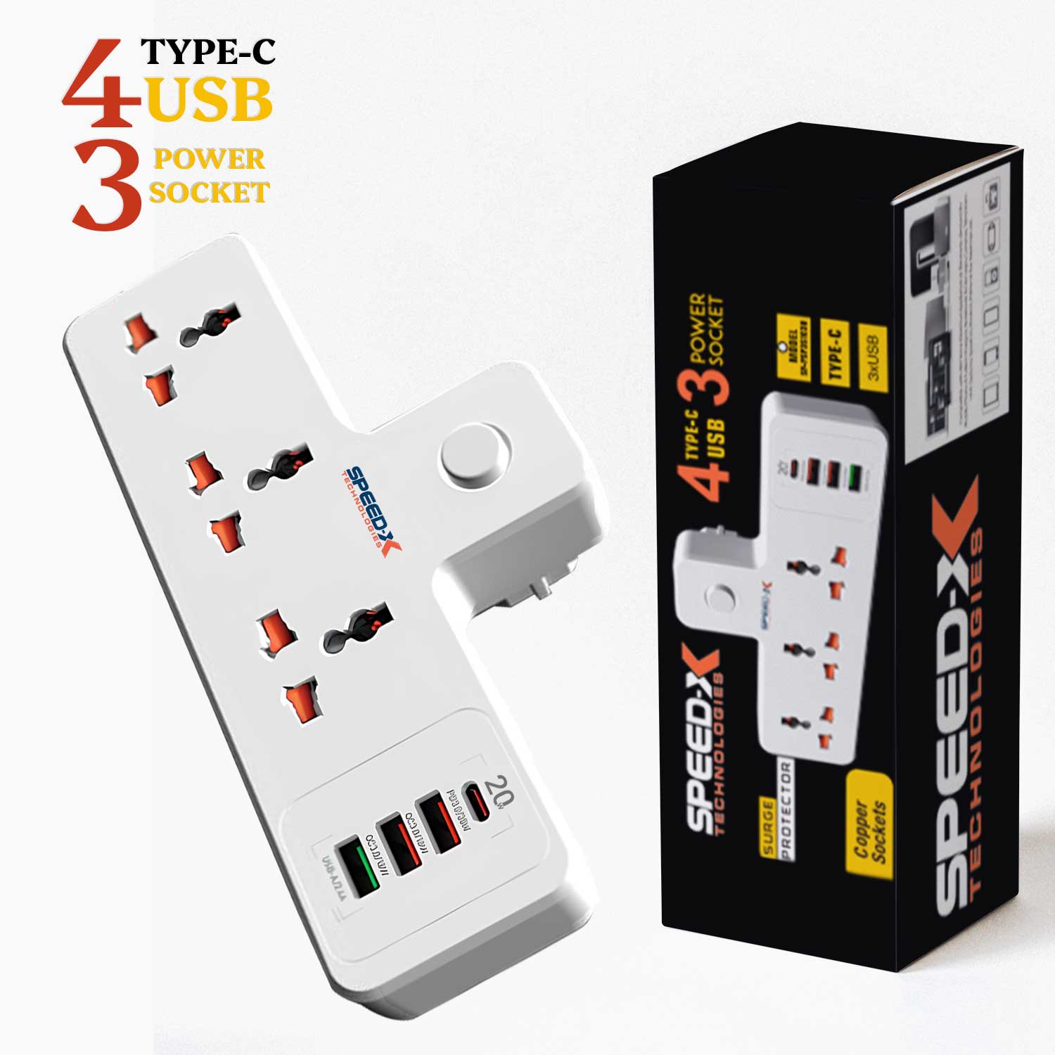 Speed-x Premium Portable Power Strip