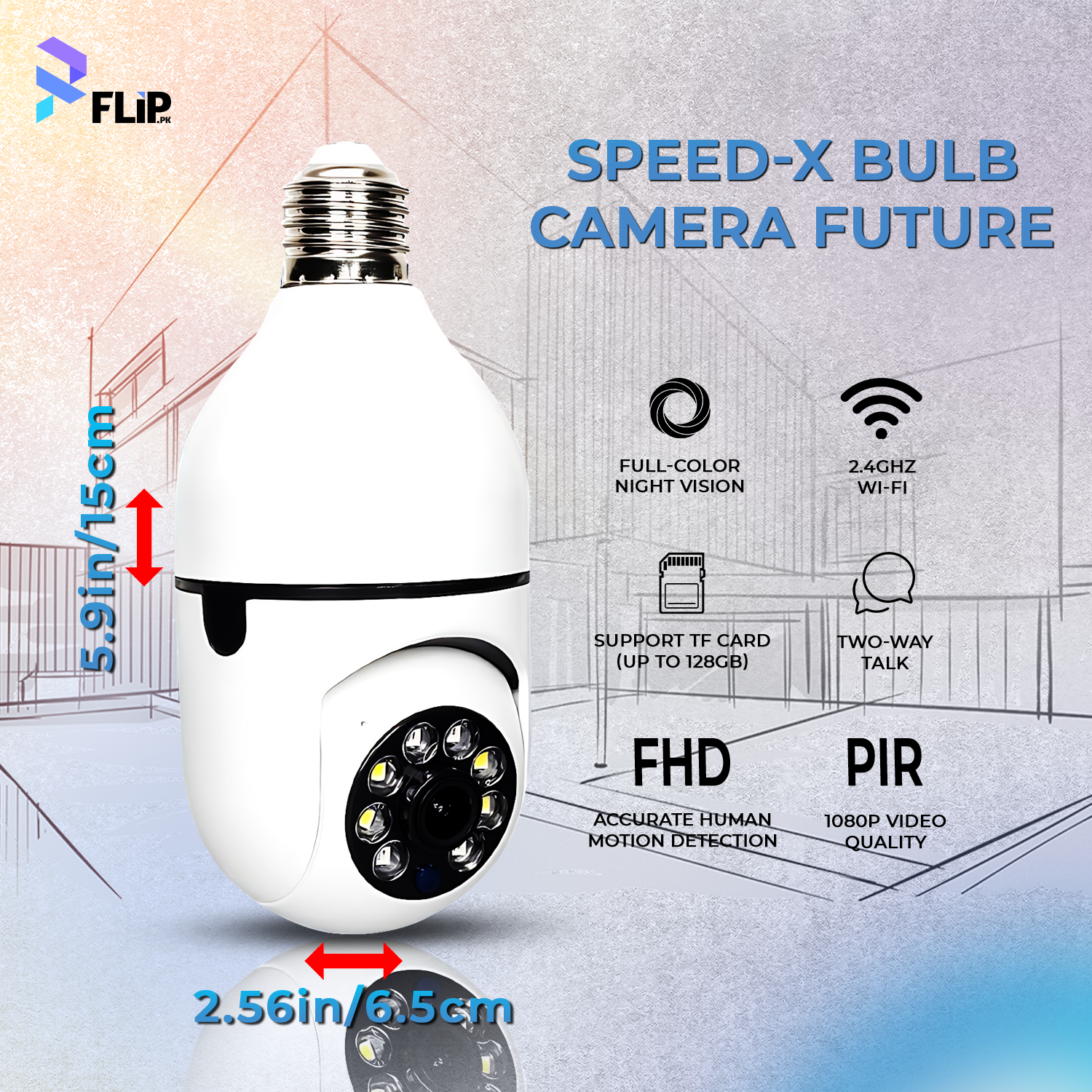 Speed-X Bulb Camera 1080p Wifi 360°