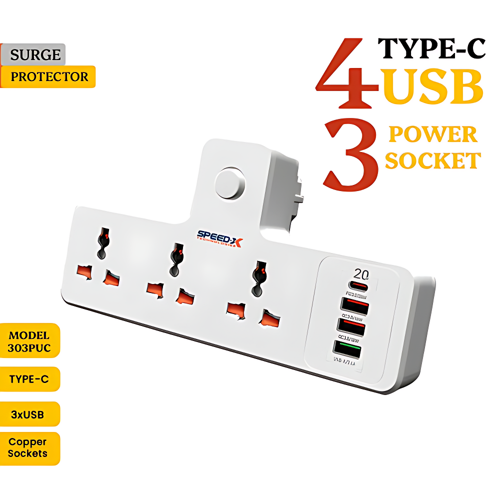 Speed-x Premium Portable Power Strip