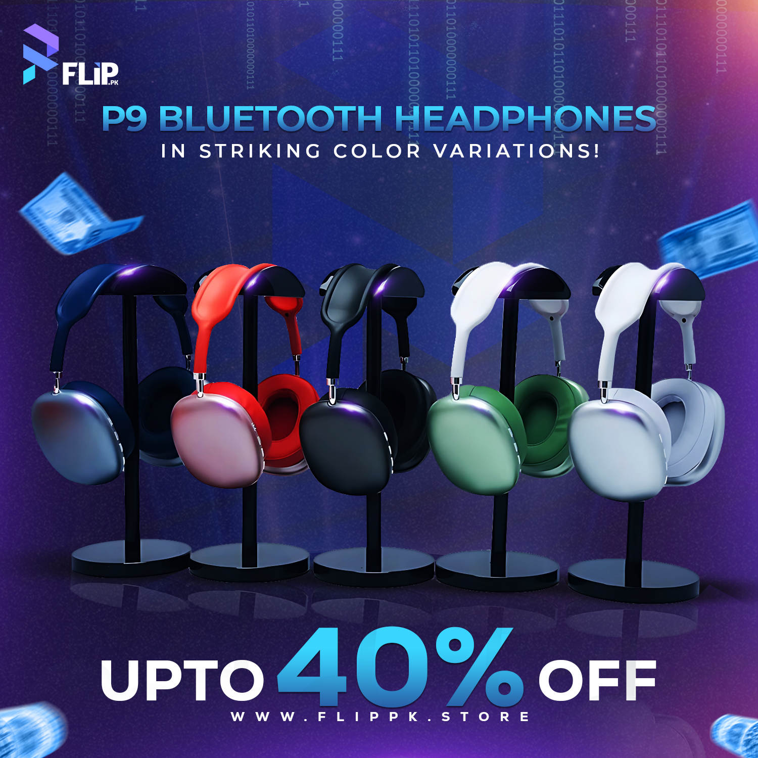 P9 Bluetooth Headset With Mic Noise Cancelling